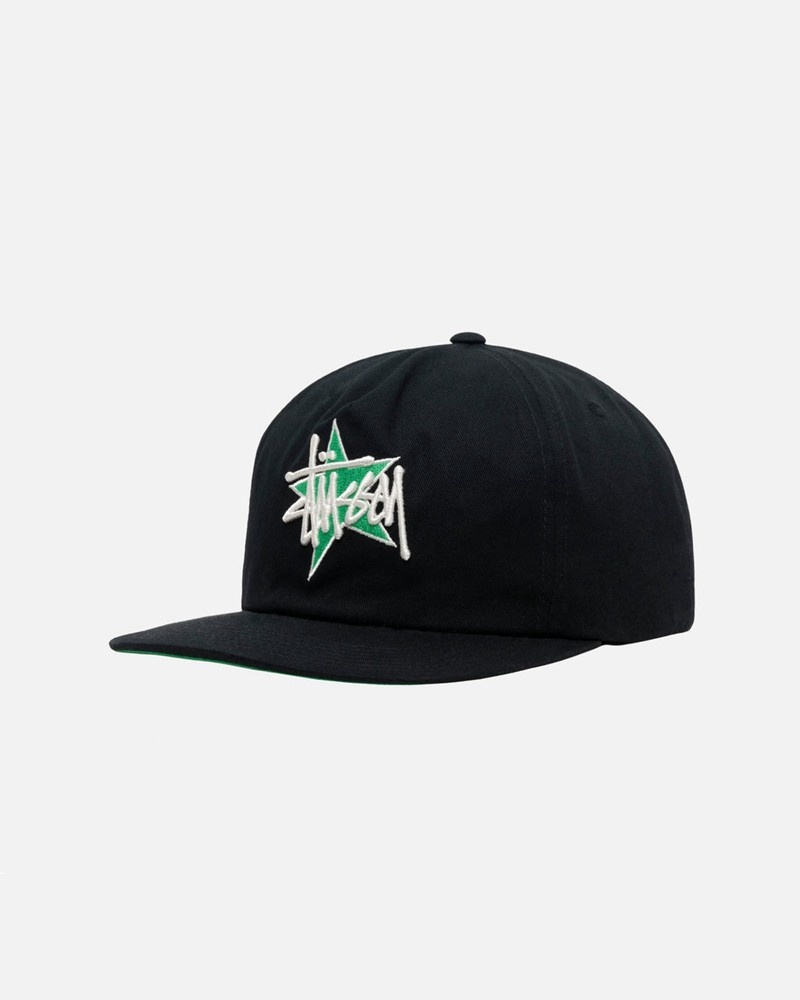 Chapéu Stussy MID-DEPTH BASIC STAR STRAPBACK Pretas | 30417-GSPV