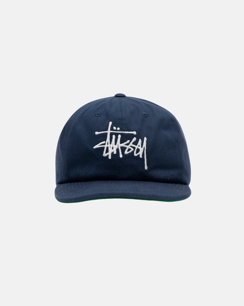 Chapéu Stussy MID-DEPTH BASIC STRAPBACK Azul Marinho | 48126-TFJQ