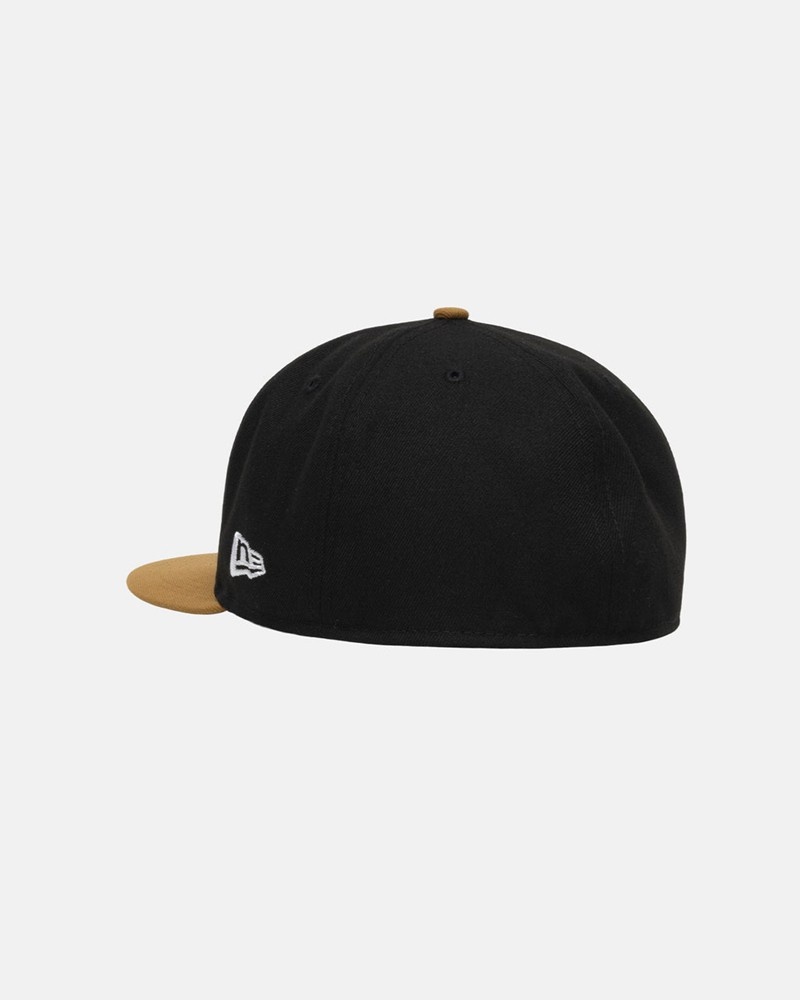 Chapéu Stussy NEW ERA 59FIFTY CURLY S Pretas Douradas | 62749-DAMT