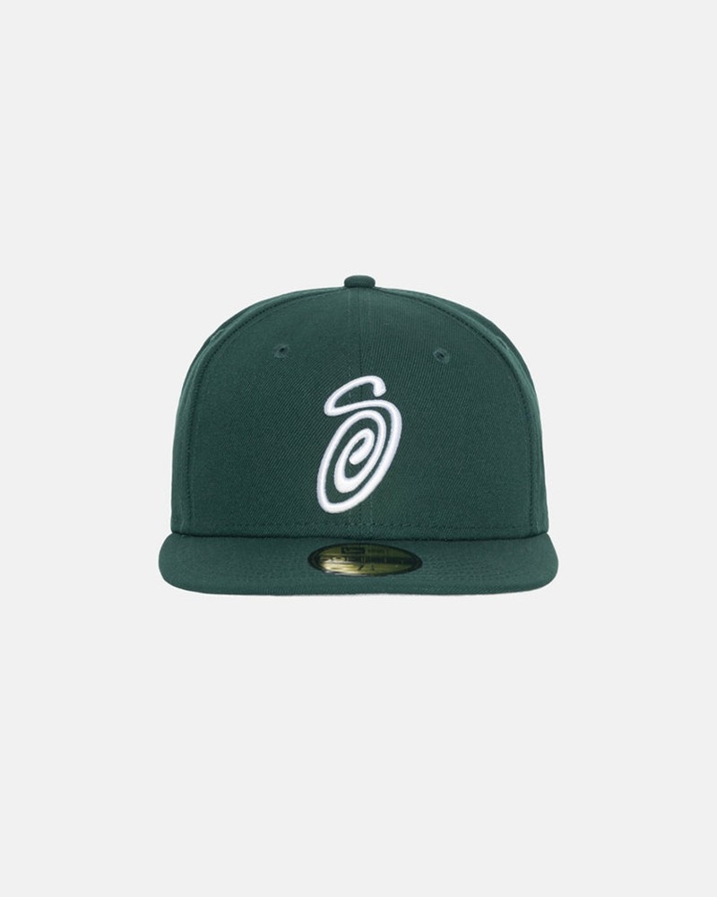 Chapéu Stussy NEW ERA 59FIFTY CURLY S Verdes | 48139-PDJF