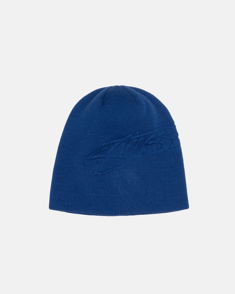 Chapéu Stussy SKULLCAP EMBOSSED SMOOTH STOCK Azul Marinho | 18039-HFIW