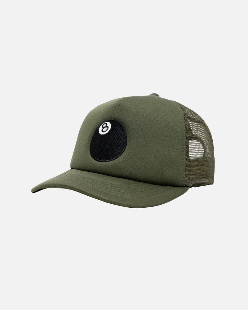 Chapéu Stussy TRUCKER 8 BALL SNAPBACK Verde Oliva | 86259-LTOZ