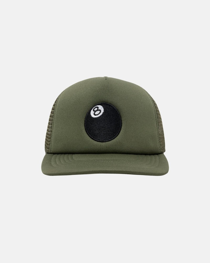 Chapéu Stussy TRUCKER 8 BALL SNAPBACK Verde Oliva | 86259-LTOZ