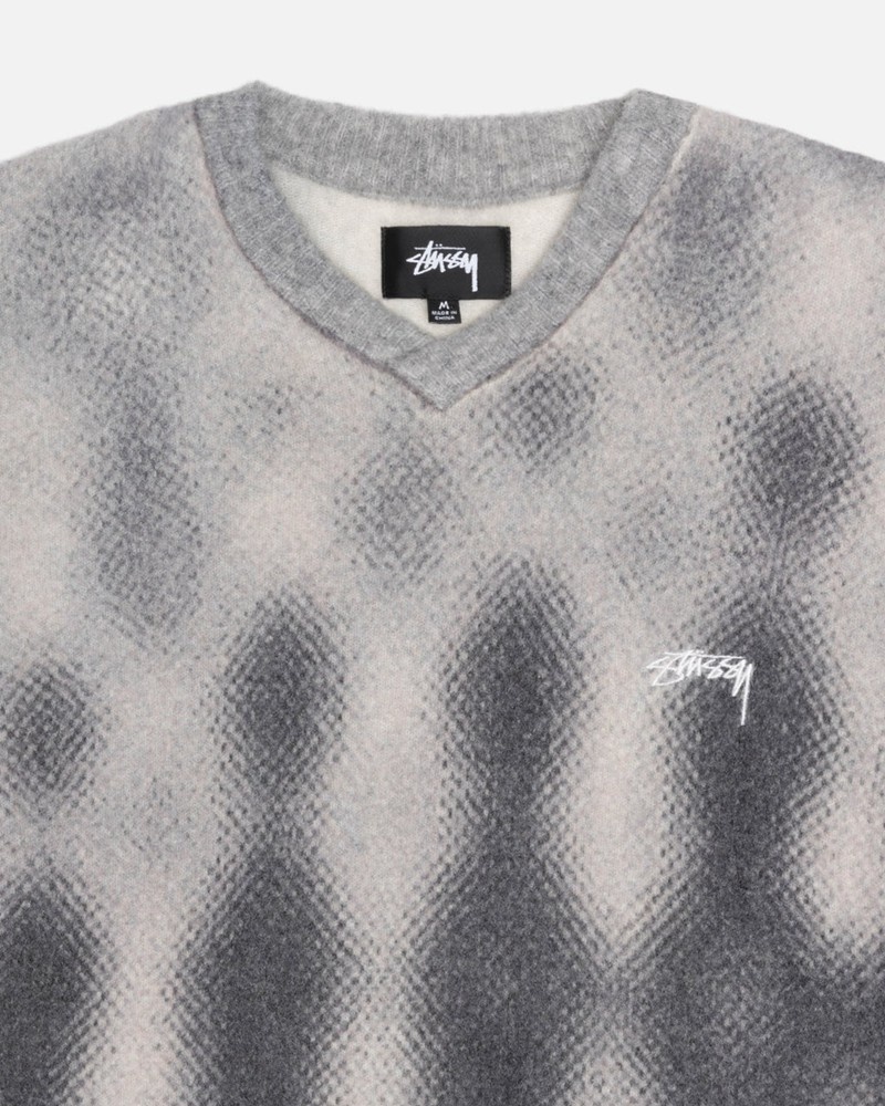 Knitted Stussy GRADIENT DOT BRUSHED Cinzentas | 01934-FIRJ