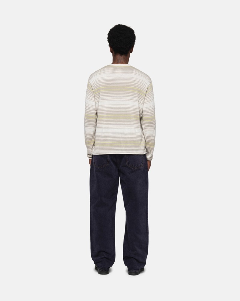 Knitted Stussy HORIZONTAL STRIPE Bege | 87126-YVHJ