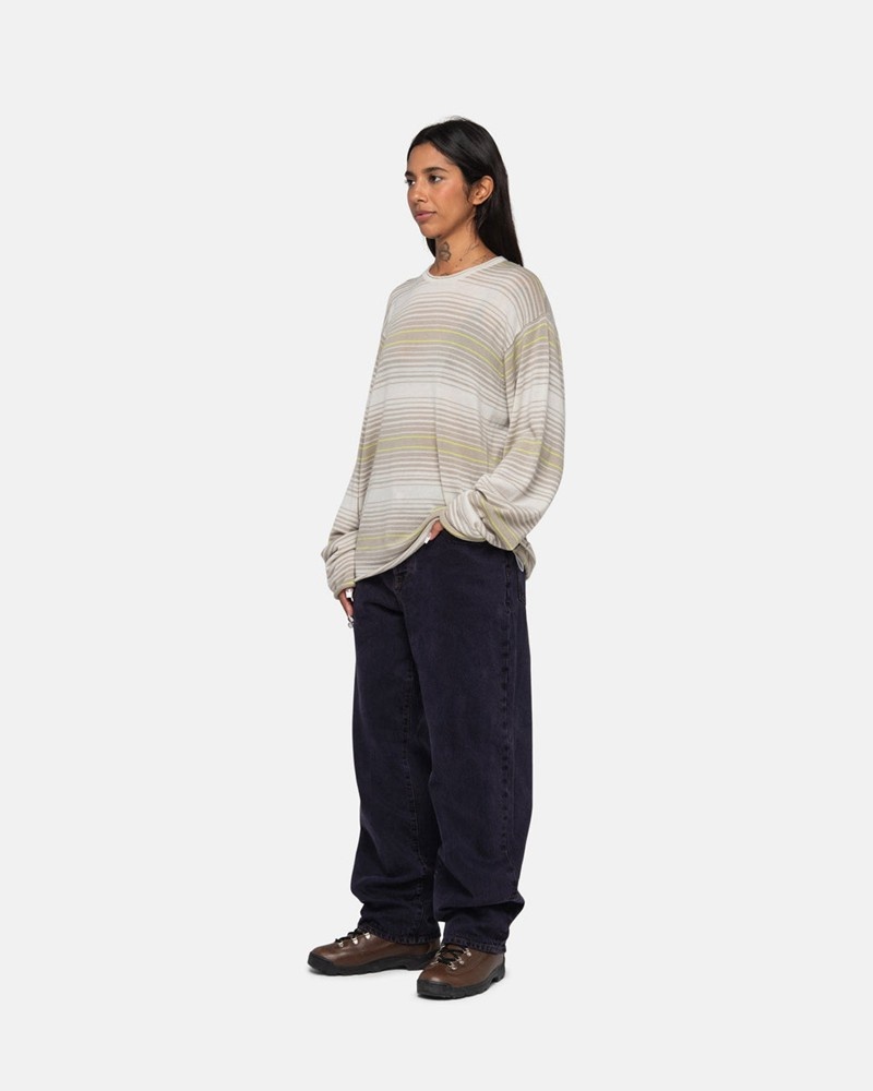 Knitted Stussy HORIZONTAL STRIPE Bege | 87126-YVHJ