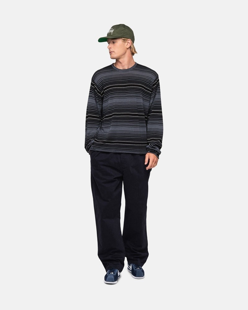 Knitted Stussy HORIZONTAL STRIPE Cinzentas | 23609-AGWF