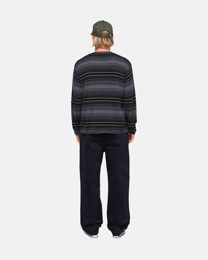 Knitted Stussy HORIZONTAL STRIPE Cinzentas | 23609-AGWF