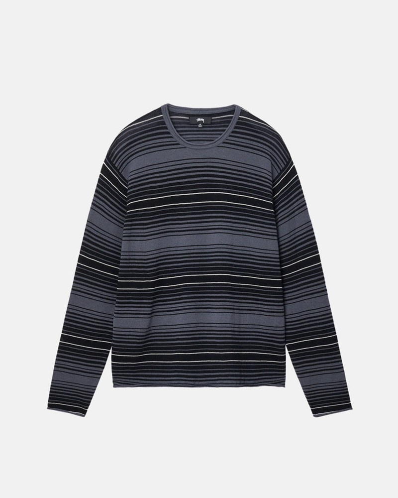 Knitted Stussy HORIZONTAL STRIPE Cinzentas | 23609-AGWF