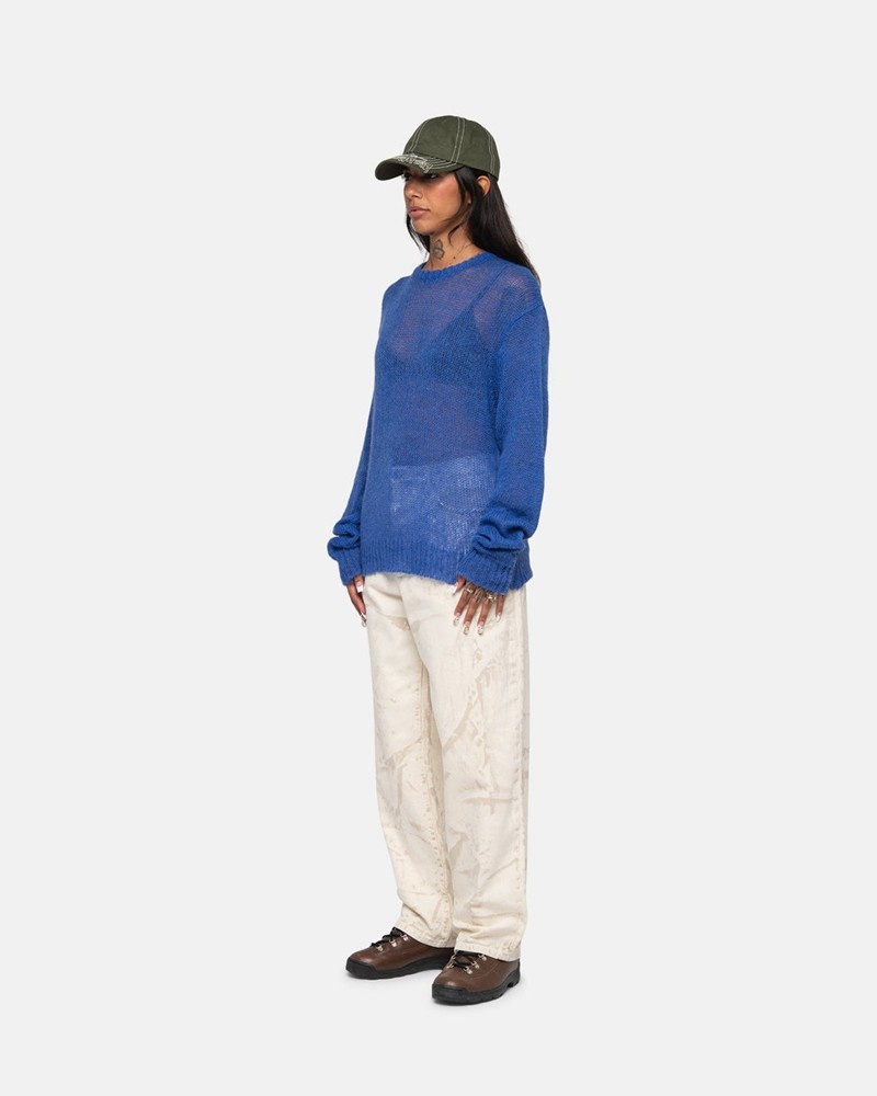 Knitted Stussy S LOOSE KNIT Azuis | 73659-LMXG