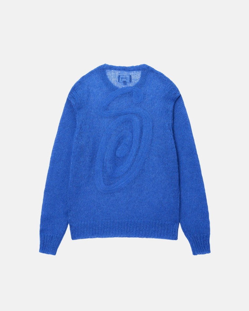 Knitted Stussy S LOOSE KNIT Azuis | 73659-LMXG