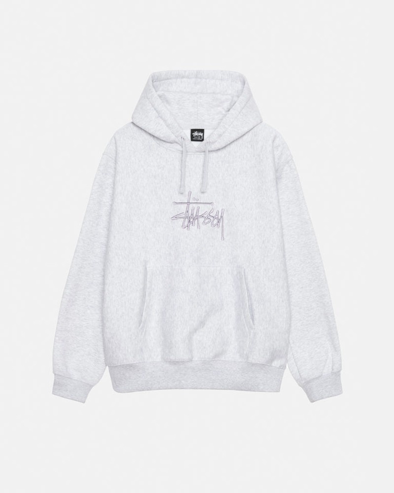 Moletom Stussy BASIC APPLIQUE HOODIE Cinzentas | 38769-RXFW