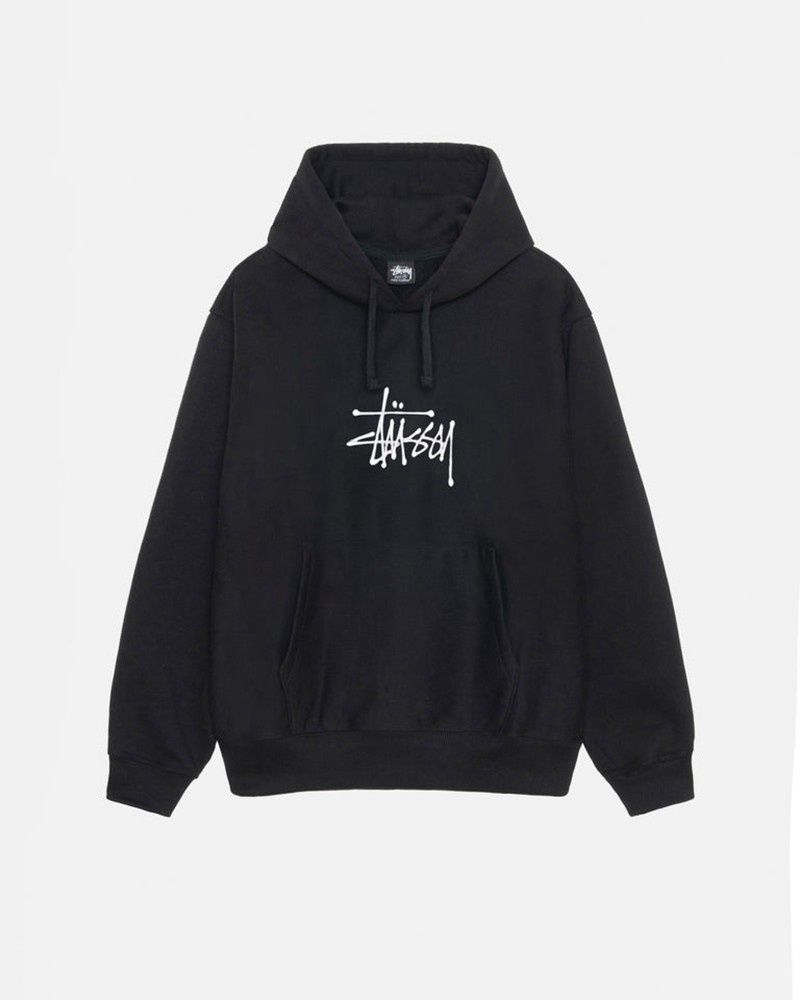 Moletom Stussy BASIC APPLIQUE HOODIE Pretas | 38569-KFQZ