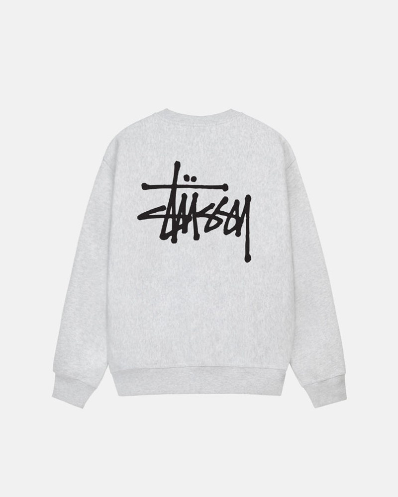 Moletom Stussy BASIC CREW Cinzentas | 54178-TNFY