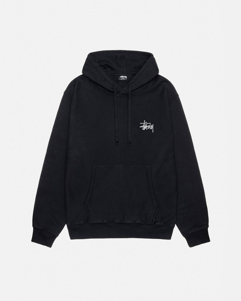 Moletom Stussy BASIC HOODIE PIGMENT DYED Pretas | 01524-CLUI