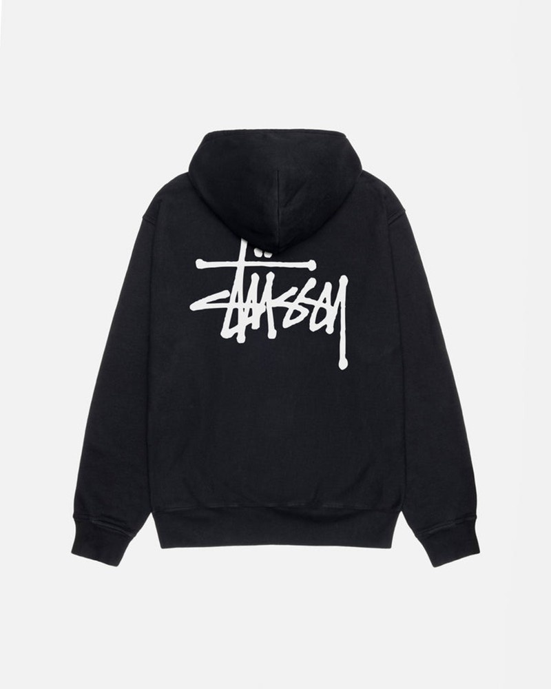 Moletom Stussy BASIC HOODIE PIGMENT DYED Pretas | 01524-CLUI