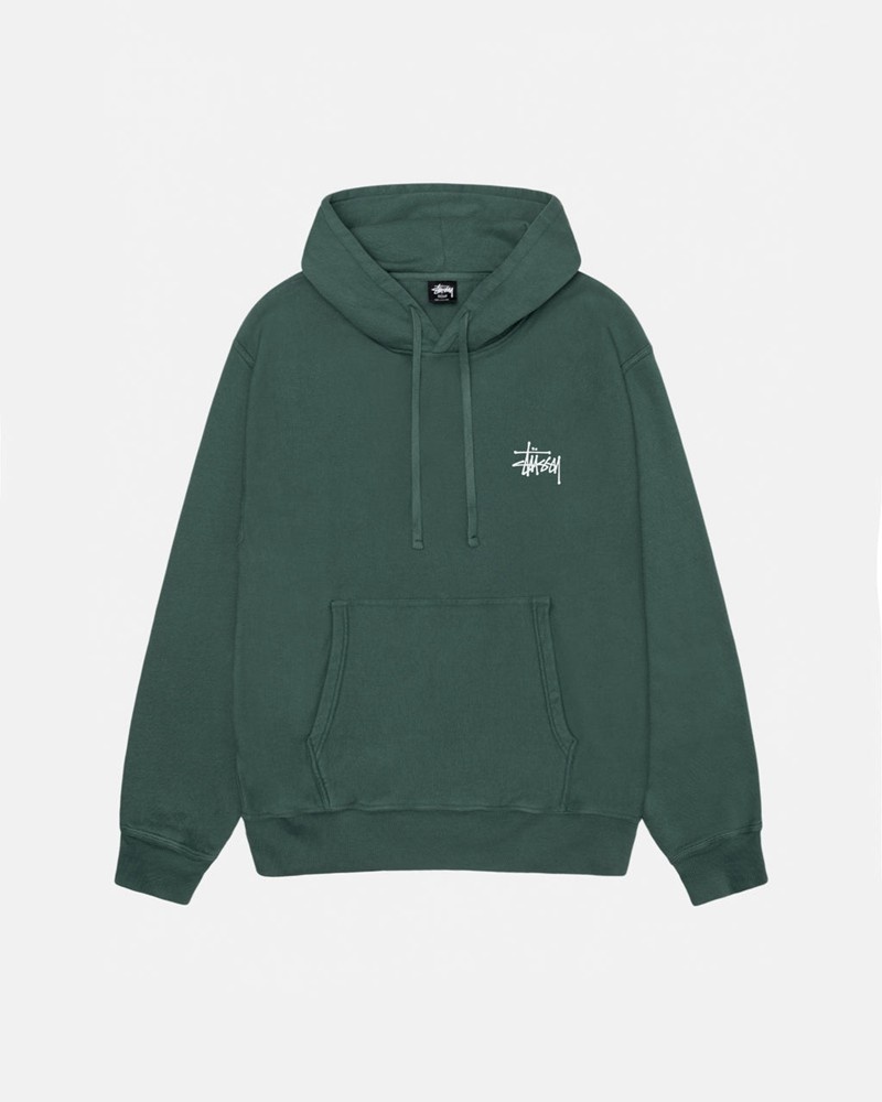 Moletom Stussy BASIC HOODIE PIGMENT DYED Verdes | 45763-XTNH