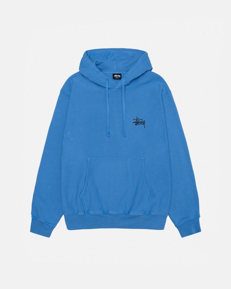 Moletom Stussy BUILT TOUGH HOODIE PIGMENT DYED Azuis | 91045-BPQS