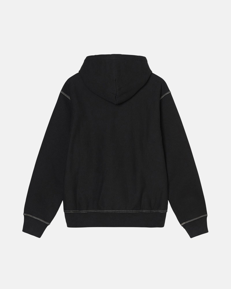 Moletom Stussy CONTRAST STITCH LABEL HOODIE Pretas | 68132-EUYB