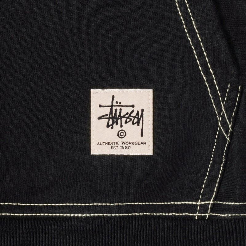 Moletom Stussy CONTRAST STITCH LABEL HOODIE Pretas | 68132-EUYB