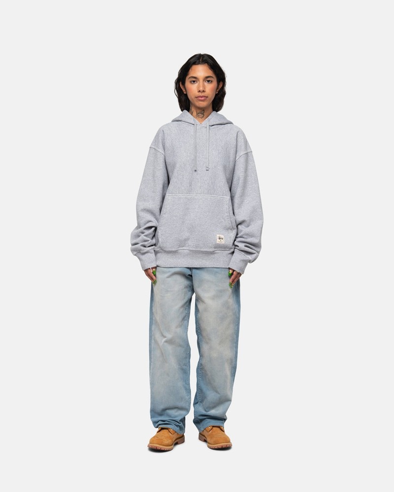 Moletom Stussy CONTRAST STITCH LABEL HOODIE Cinzentas | 78324-TMKU