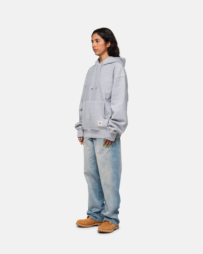 Moletom Stussy CONTRAST STITCH LABEL HOODIE Cinzentas | 78324-TMKU