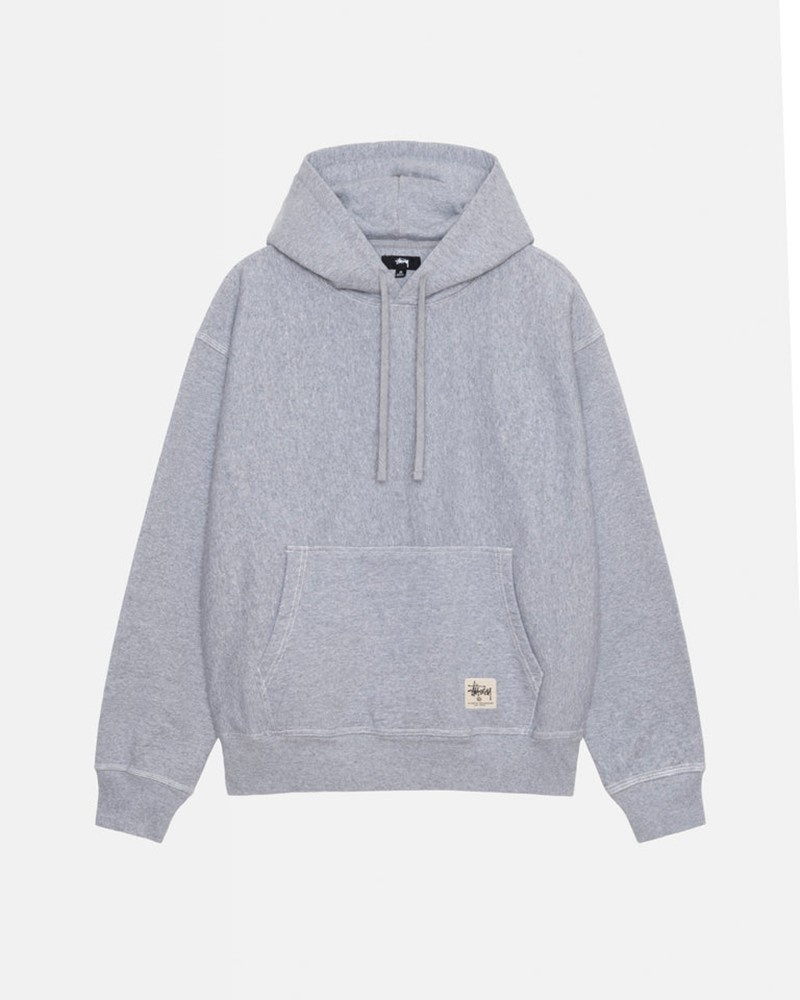 Moletom Stussy CONTRAST STITCH LABEL HOODIE Cinzentas | 78324-TMKU