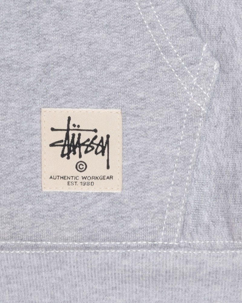 Moletom Stussy DOUBLE FACE LABEL ZIP HOODIE Cinzentas | 17639-HRNL