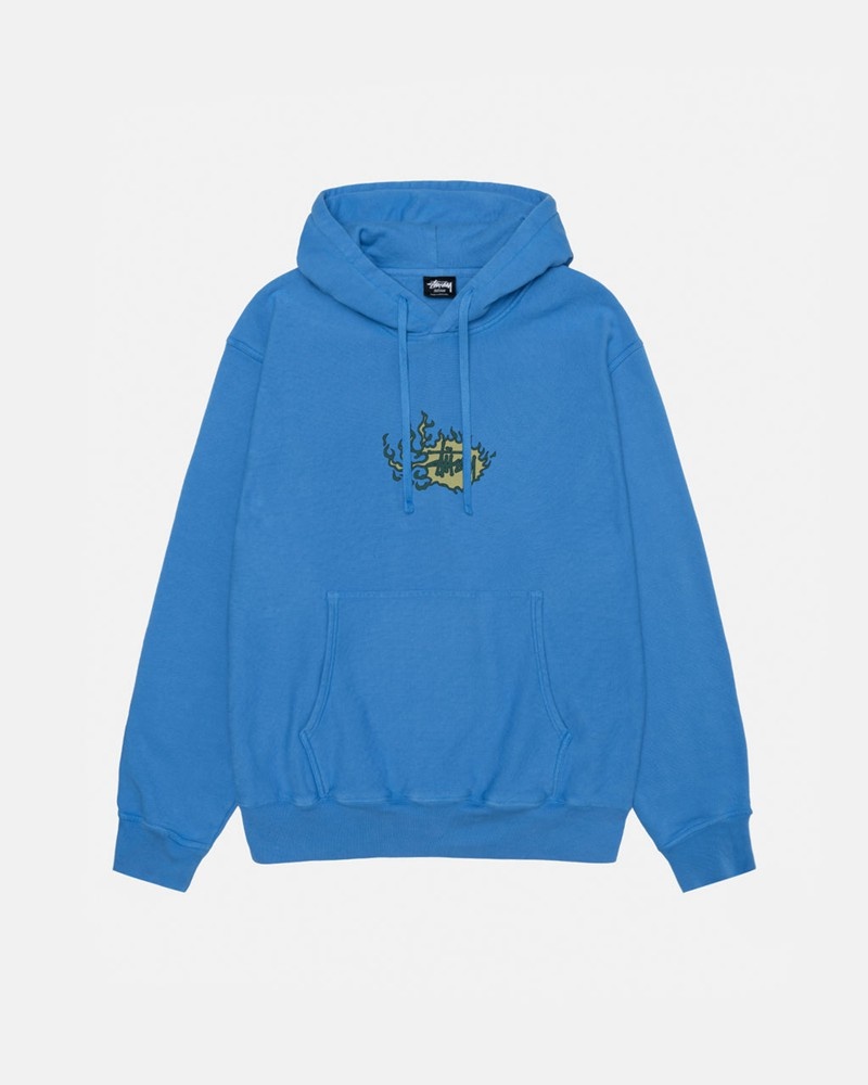 Moletom Stussy MOSAIC DRAGON HOODIE PIGMENT DYED Azuis | 60957-KMPN