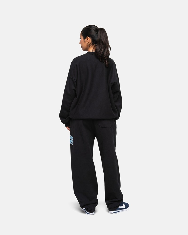 Moletom Stussy SPORT RELAXED OVERSIZED CREW Pretas | 83126-SJQV