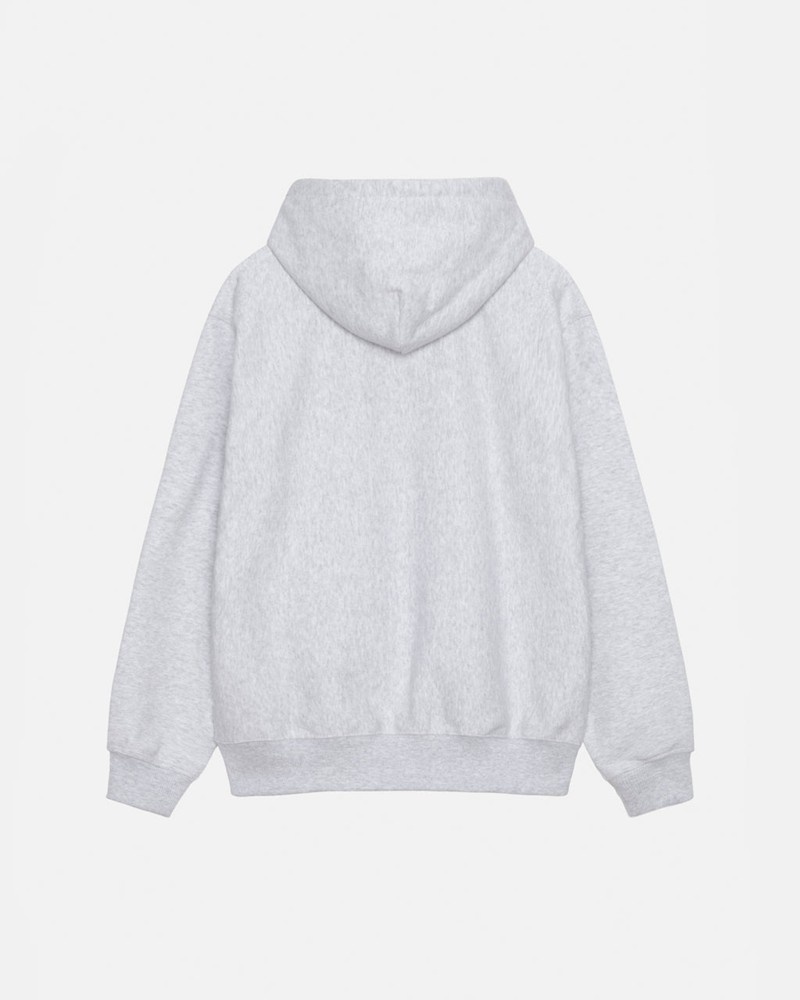 Moletom Stussy STOCK LOGO APPLIQUE HOODIE Cinzentas Branco | 95783-NEJI