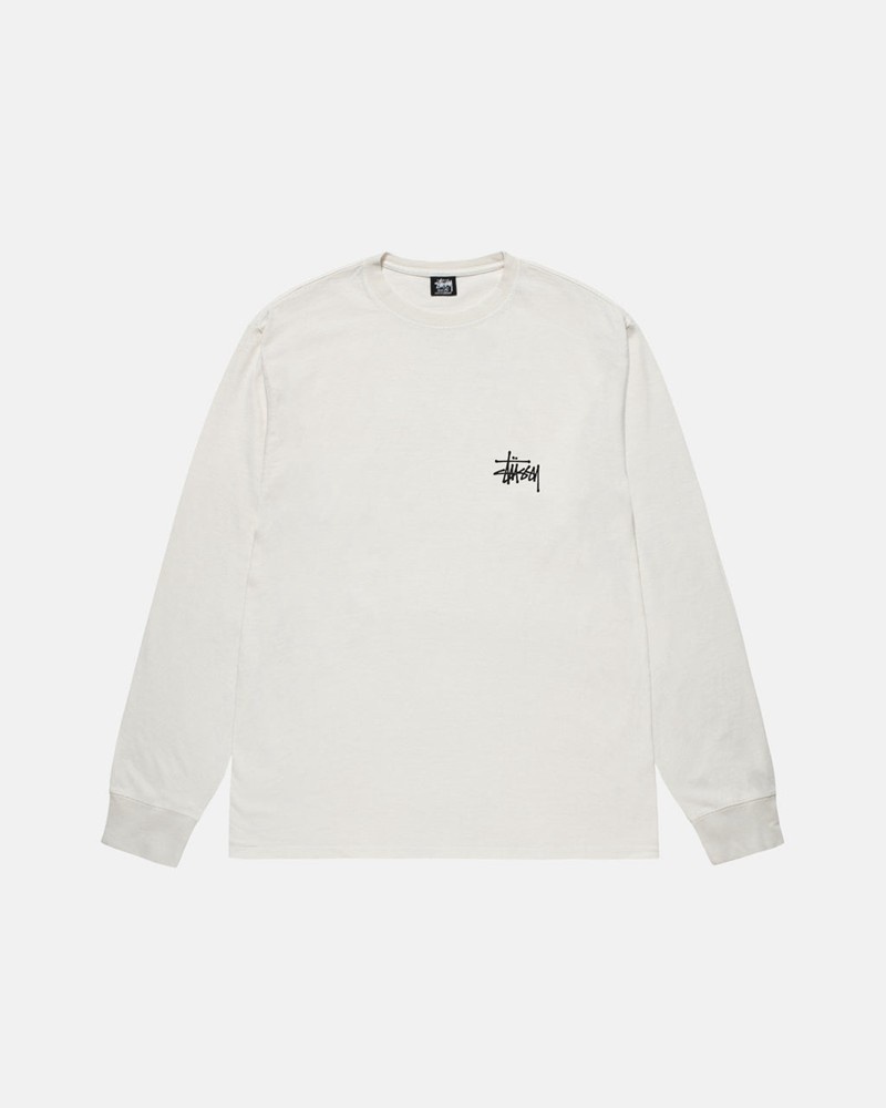 Tops Stussy BASIC LS PIGMENT DYED Bege | 65879-MNRQ