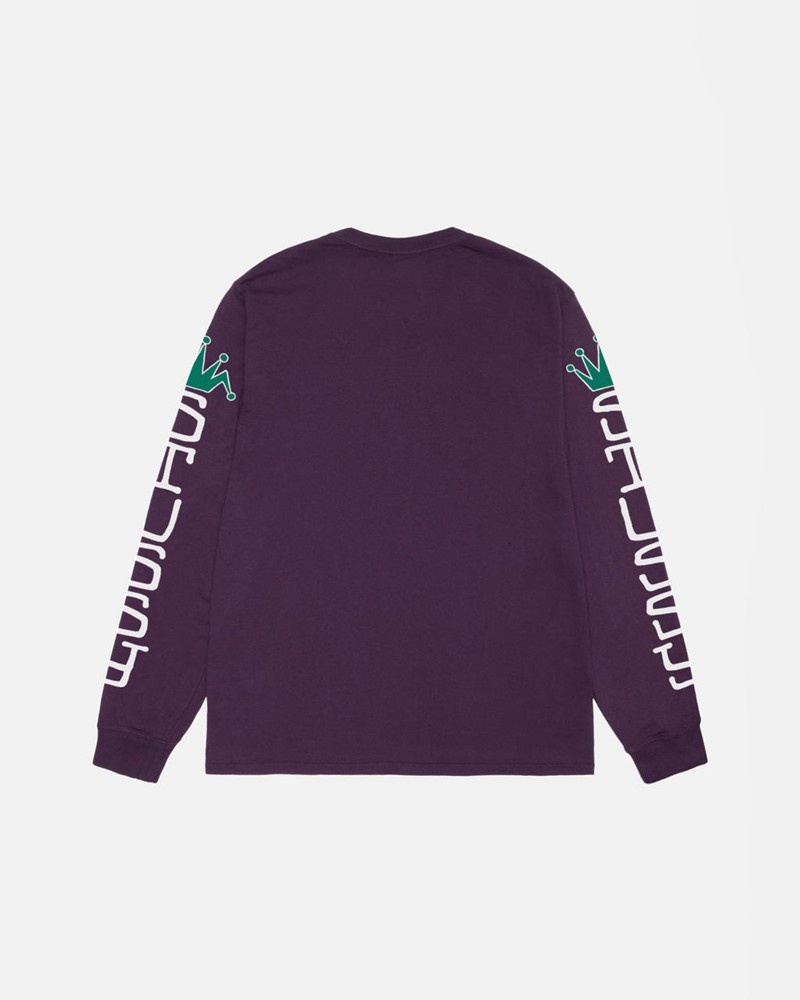 Tops Stussy JUMBO LS PIGMENT DYED Roxo | 02864-RHGF