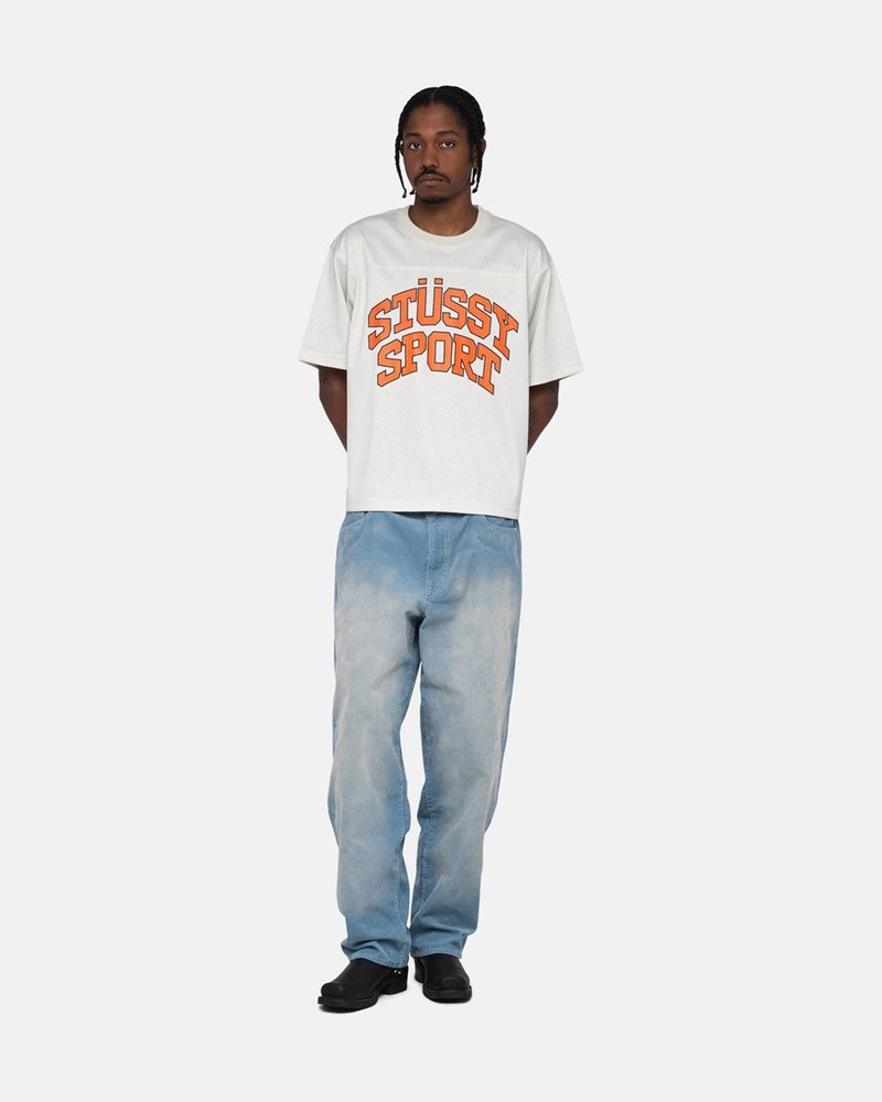 Tops Stussy SPORT MESH FOOTBALL JERSEY Bege | 35608-STWM