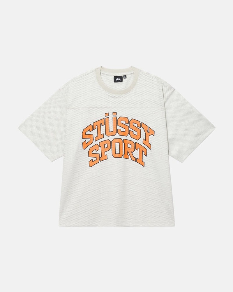 Tops Stussy SPORT MESH FOOTBALL JERSEY Bege | 35608-STWM