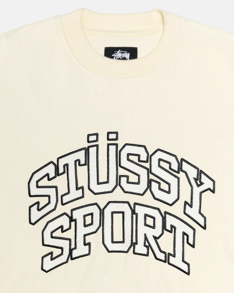 Tops Stussy SPORT RELAXED OVERSIZED CREW Branco | 06178-OBFD