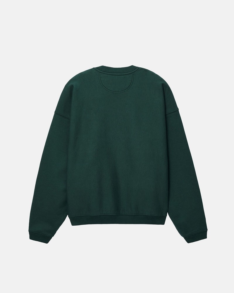 Tops Stussy SPORT RELAXED OVERSIZED CREW Verdes Escuro | 86193-JSNH