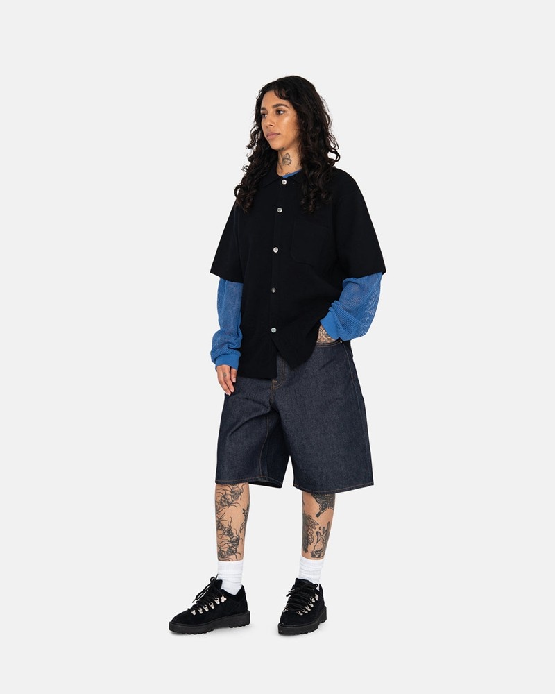 Vestido Jeans Stussy RAW DENIM BIG OL' SHORTS Pretas | 05136-WTPI